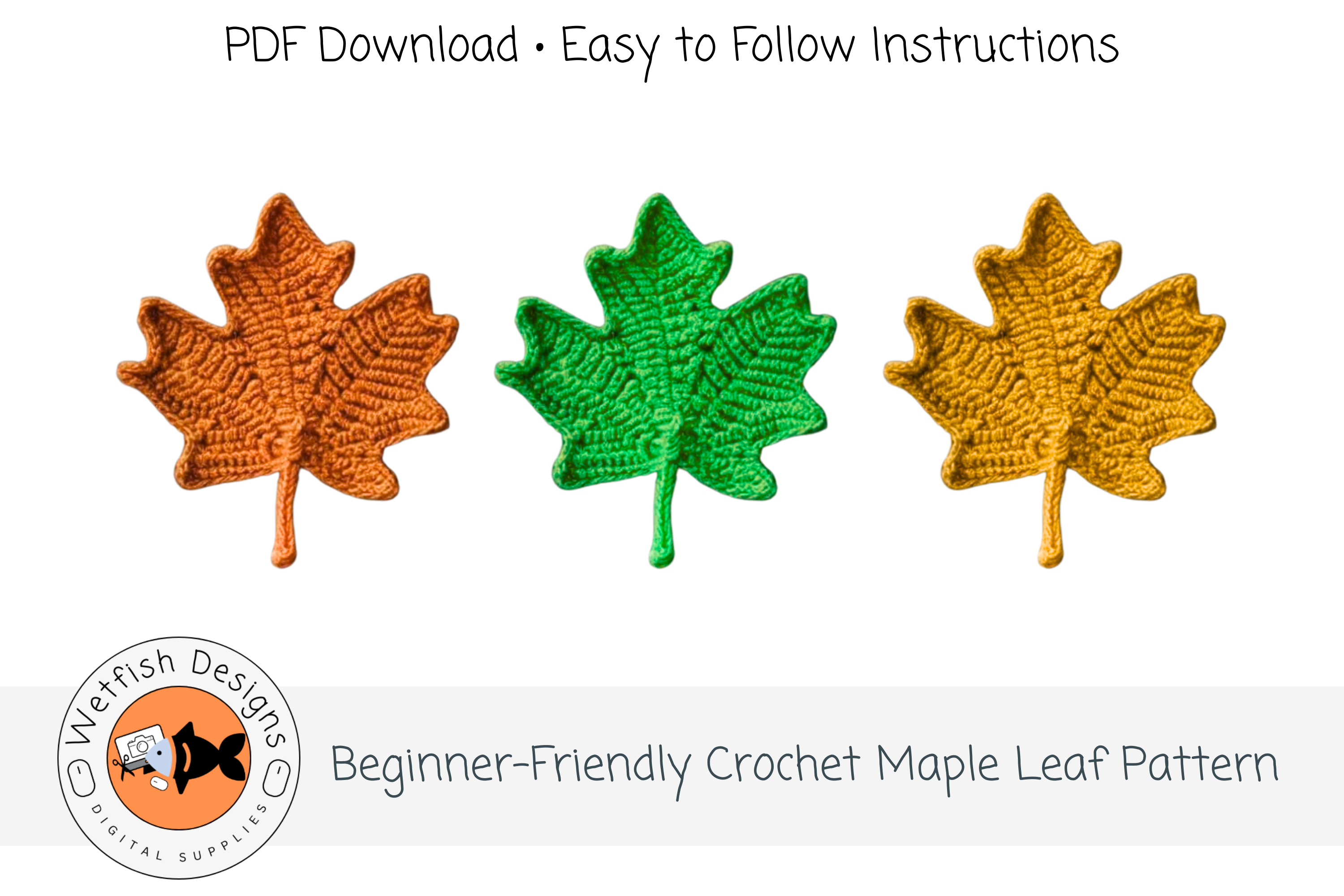 Beginner Crochet Maple Leaf Pattern PDF