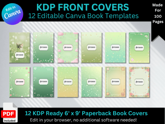 Editable Canva book cover templates for KDP publishing