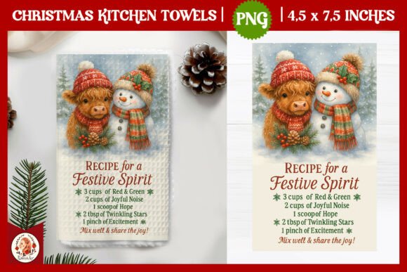 Christmas Kitchen Towel Sublimation PNG