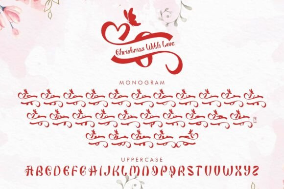 Christmas with Love Font PNG with transparent background - Preview 4
