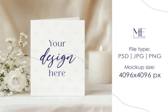 Folded Card Mockup, Folded Wedding Invit