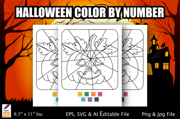 Halloween Color by Number Coloring Pages
