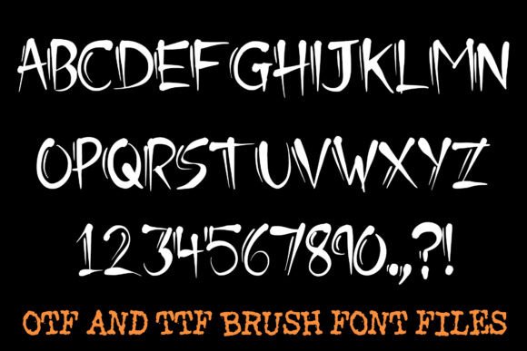Ink Slash Calligraphy Font PNG with transparent background - Preview 1