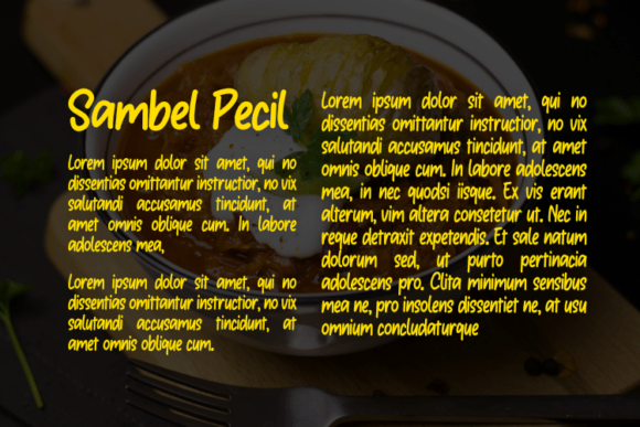 Sambel Pecil Font font preview - 2