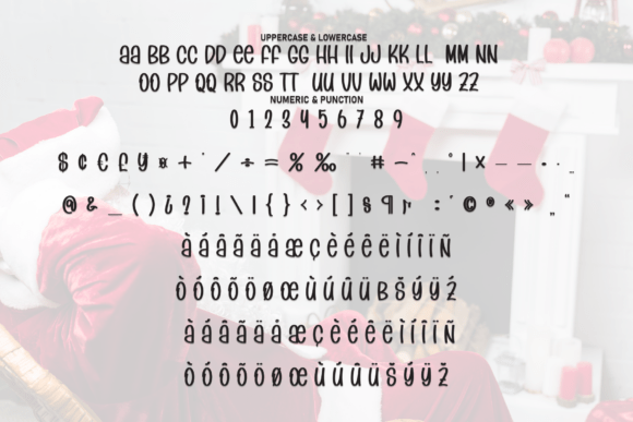 Santa Stocking Font PNG with transparent background - Preview 6