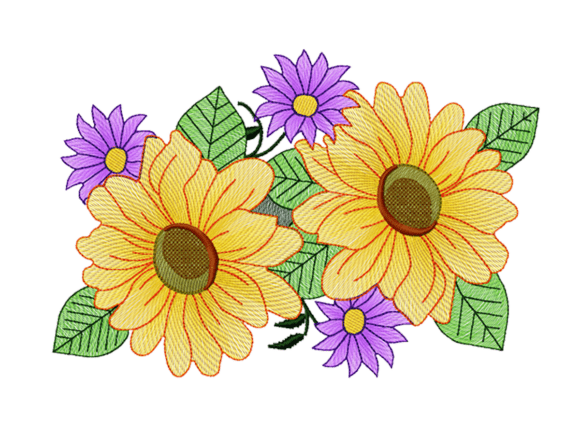 Sunflower and Daisies