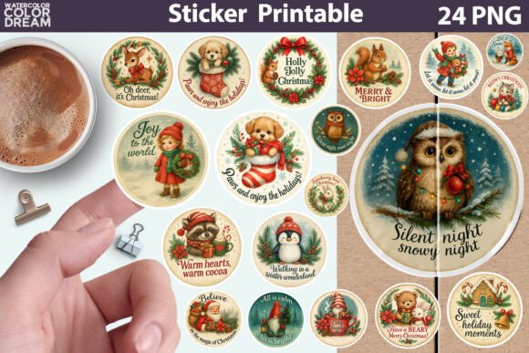 Vintage Christmas Sticker Bundle