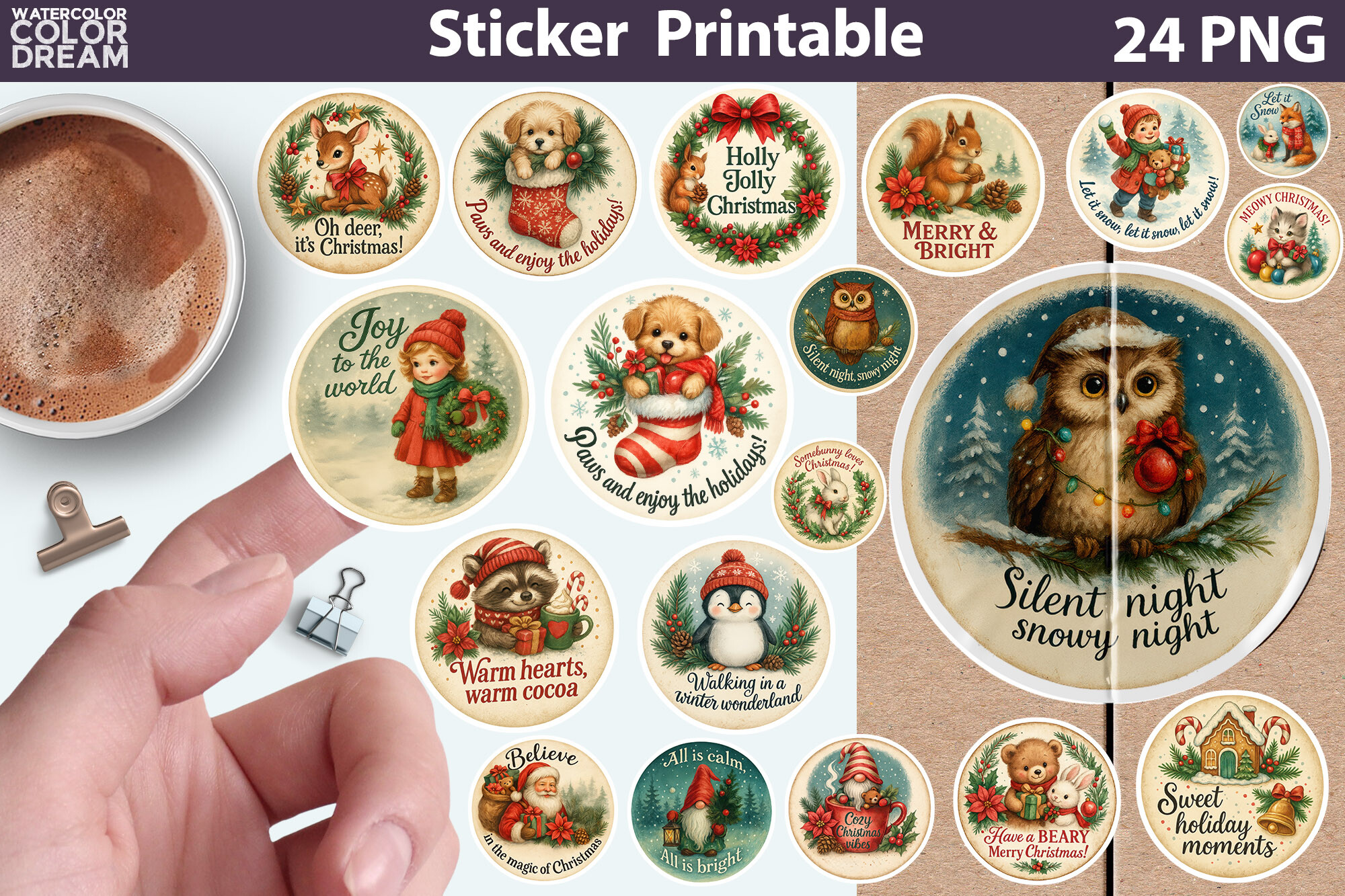 Vintage Christmas Sticker Bundle