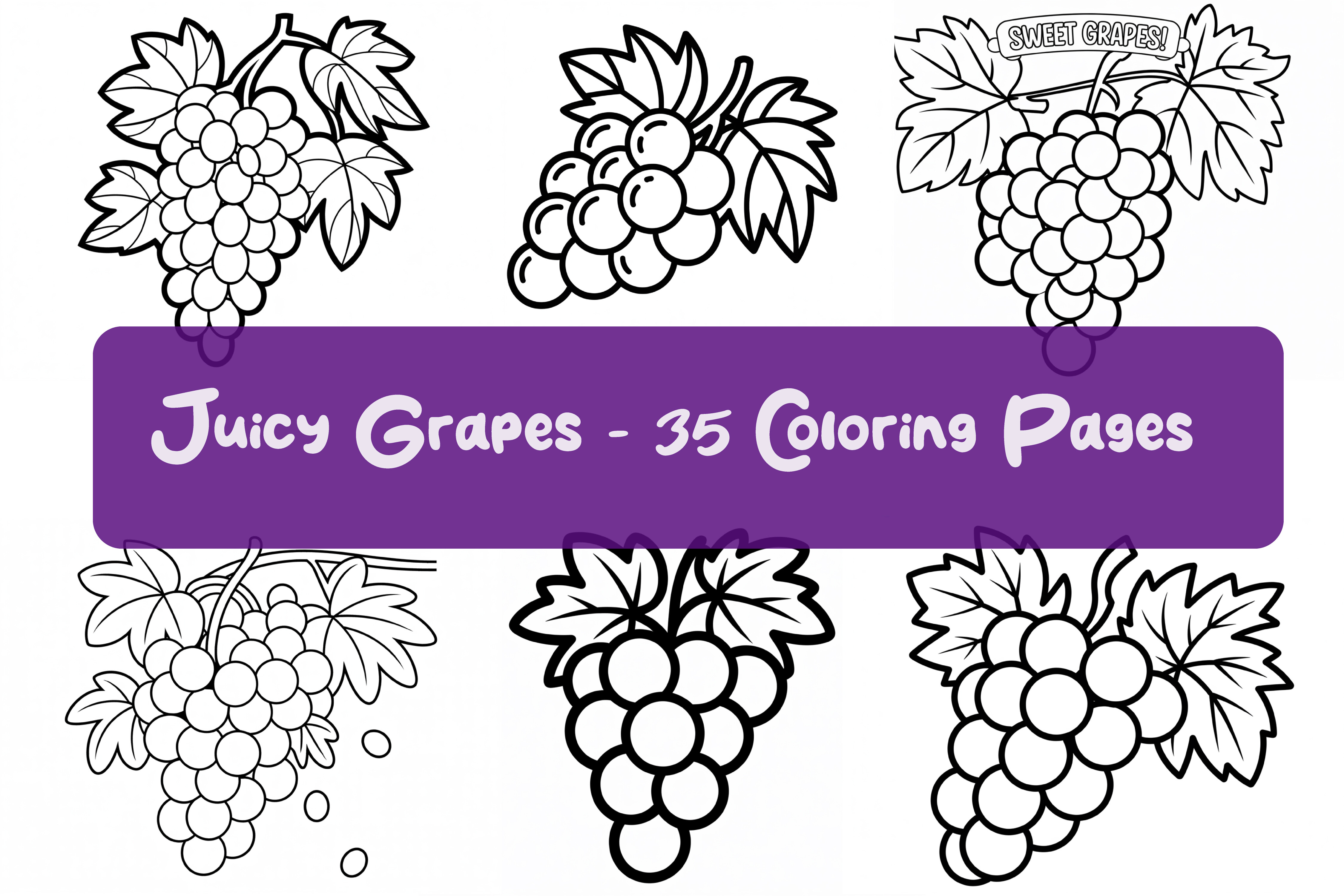 35 Juicy Grapes Coloring Pages
