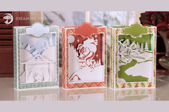 Christmas Paperscape Box Cards SVG Bundle Christmas 3D SVG Craft By Dreaming Tree