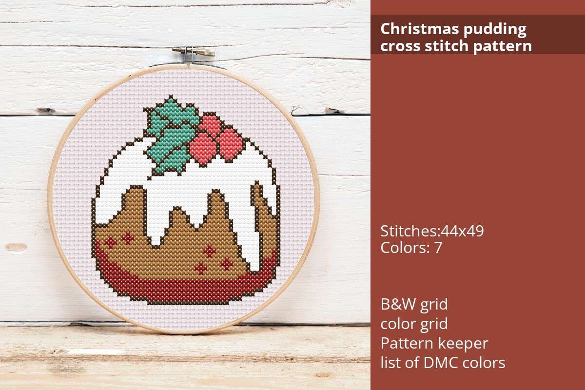 Christmas Pudding Cross Stitch Pattern