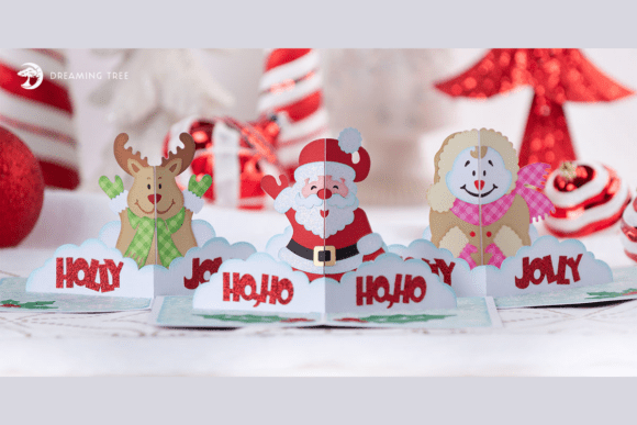 Holly Jolly Cards SVG Bundle Christmas 3D SVG Craft By Dreaming Tree