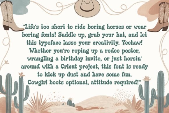 Howdy Cowgirl Font PNG with transparent background - Preview 1