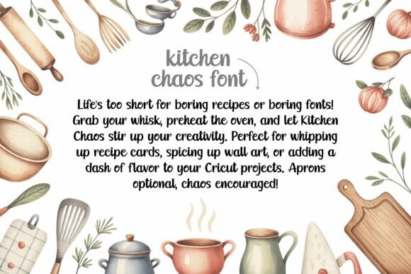 Kitchen Chaos Font PNG with transparent background - Preview 3