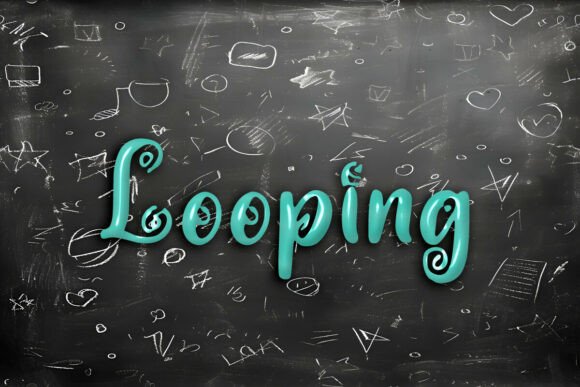 Looping Font PNG with transparent background - Preview 1