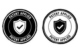 Patent Applied Shield Stamp Icons Black Graphic by Creative king ...