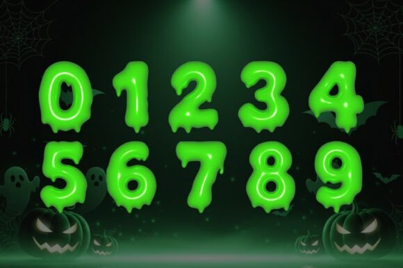 Slime Drip Halloween Font PNG with transparent background - Preview 5