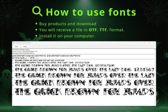 Slime Drip Halloween Font PNG with transparent background - Preview 6