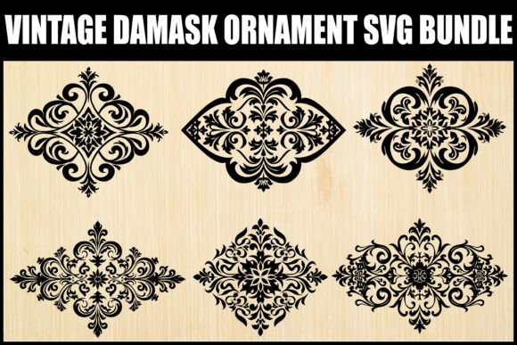 Vintage Damask Ornament SVG Bundle