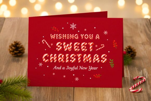 3d Christmas Candy Cane Font - Preview 1