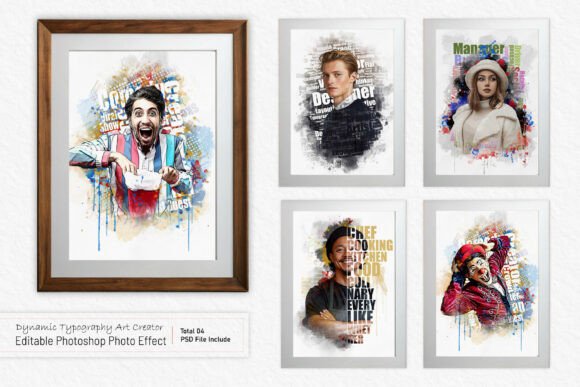 Artistic Portrait Typography Effect for custom pet portrait prints