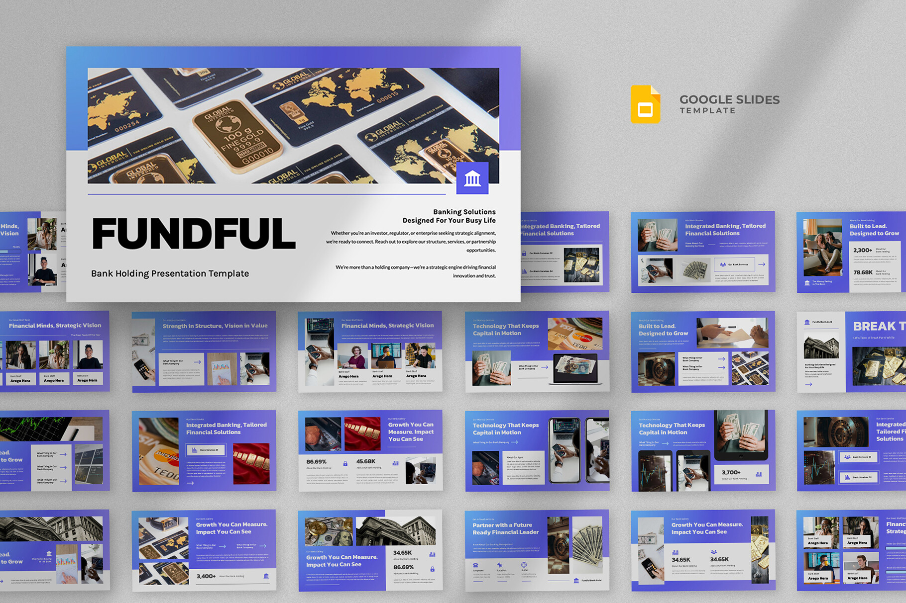 Fundful Professional Bank and Finance Google Slides Template for Banking, Accounting, and Investment Presentations