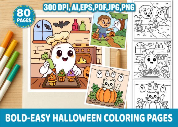 Bold & Easy Halloween Coloring Pages