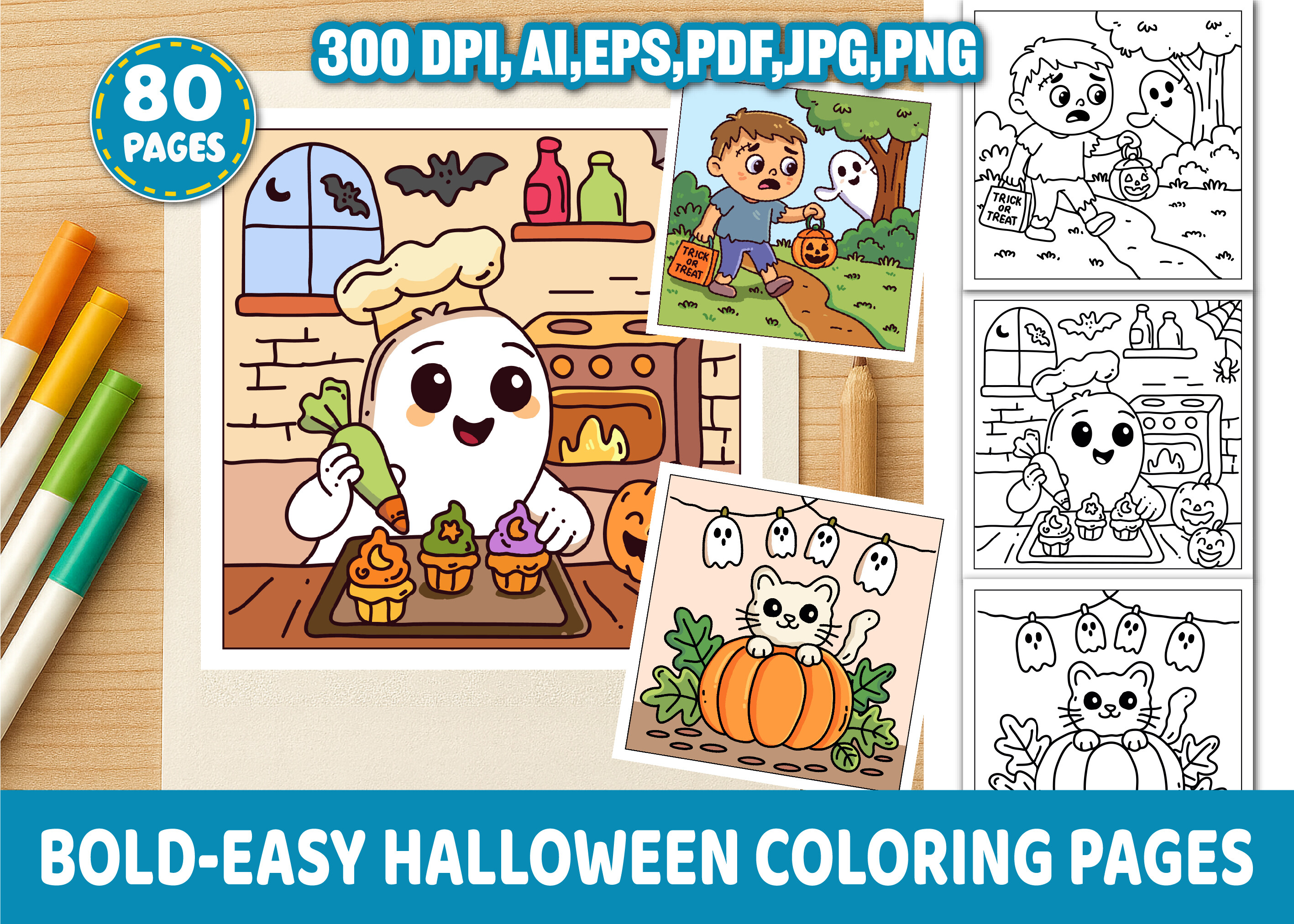 Bold & Easy Halloween Coloring Pages