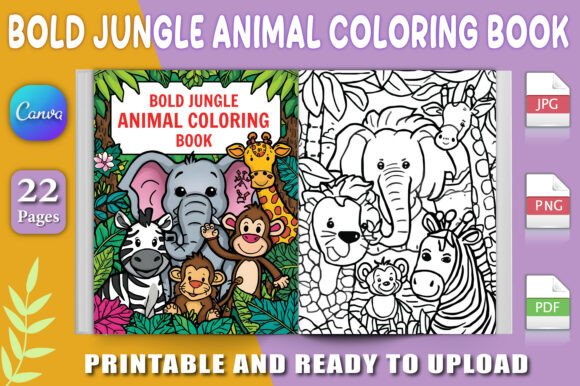 Bold Jungle Animal Coloring Book