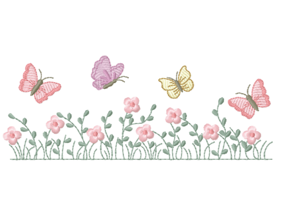Butterflies and Flower Garden
