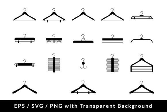 Clothes Hanger Silhouette Icon Set SVG