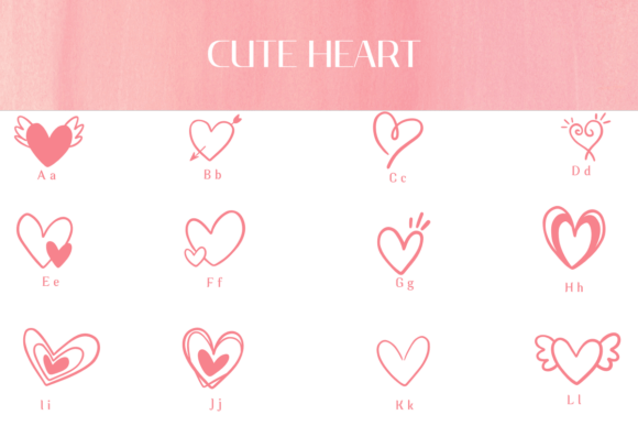 Cute Heart Font - Preview 1