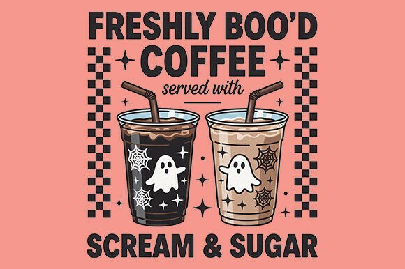 Freshly Boo’d Coffee Halloween FREE PNG Graphic T-shirt Designs By DesignPlanate503