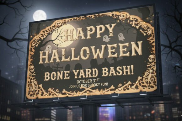 Halloween Bone Yard Font PNG with transparent background - Preview 3