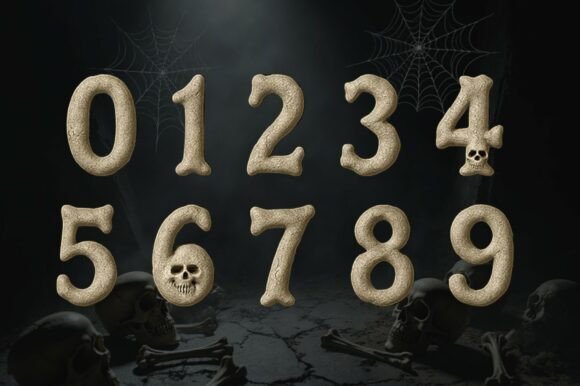 Halloween Bone Yard Font PNG with transparent background - Preview 5