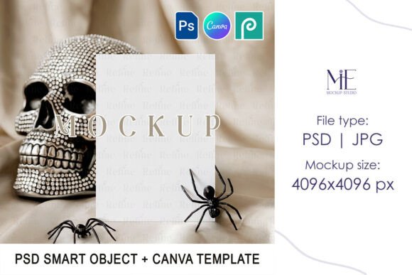 Halloween Invitation Card Mockup 5x7 PSD