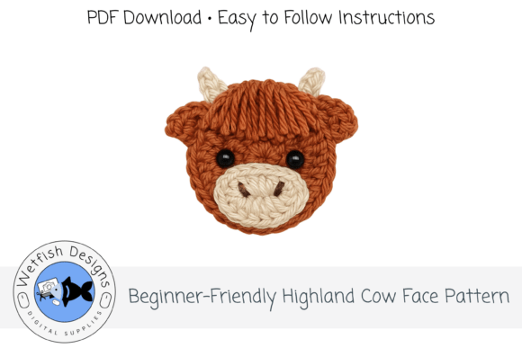 Highland Cow Crochet Pattern PDF