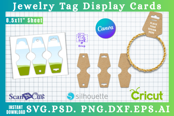 Jewelry Display Tag Card Canva Template Illustration Canva Par Design Depot Graphics