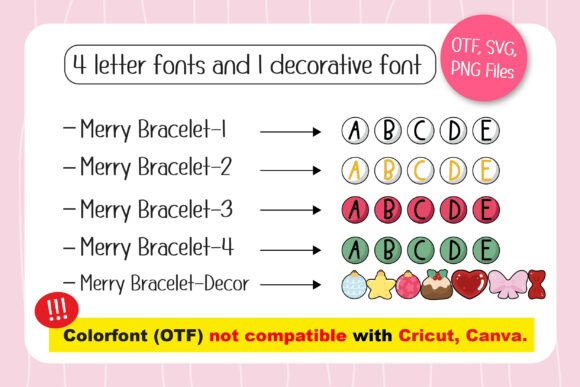 Merry Bracelet Font PNG with transparent background - Preview 1