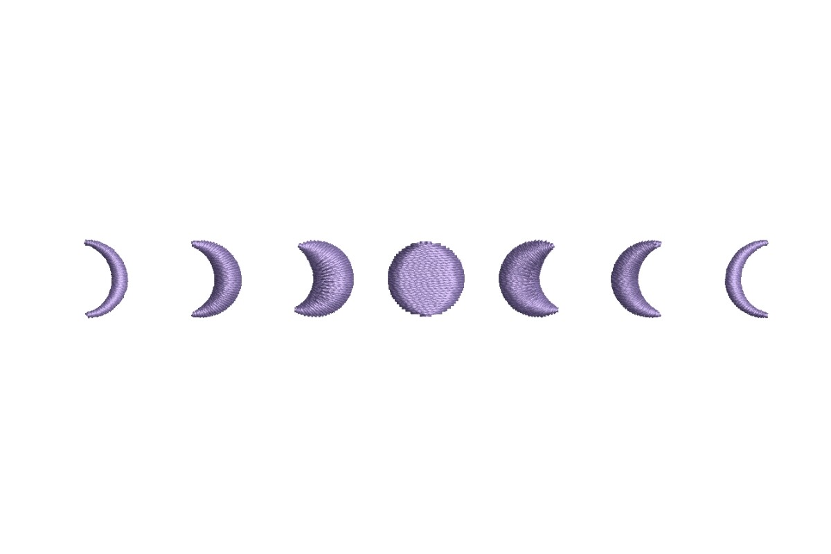Moon Phases Embroidery Design
