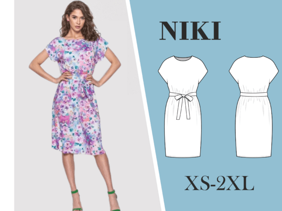 NIKI Dress with Sleeve DIY Tie Belt