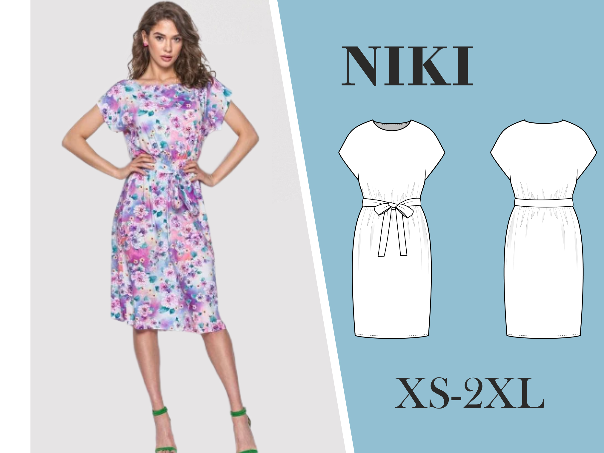 NIKI Dress with Sleeve DIY Tie Belt