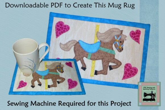 PDF Pattern for Angel Pets Mug Rug