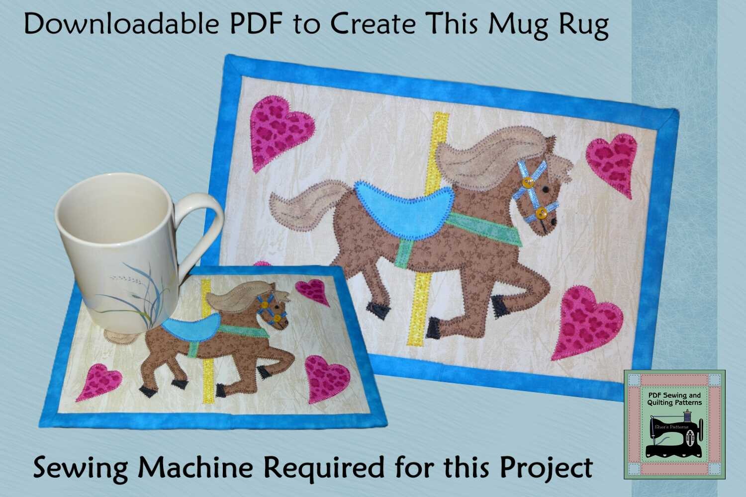 PDF Pattern for Angel Pets Mug Rug