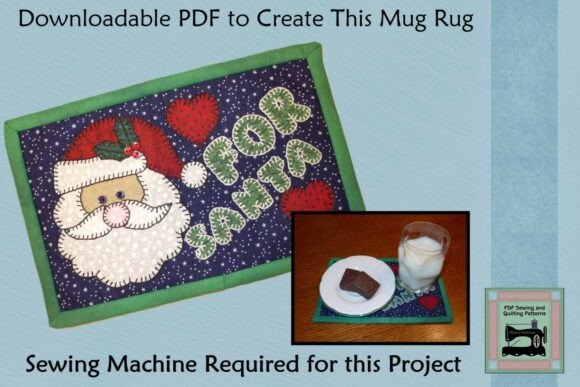 PDF Pattern for Santa Mug Rug
