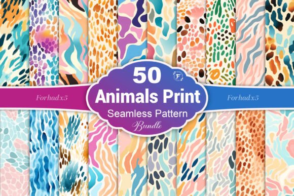 Pastel Animals Print Seamless Pattern