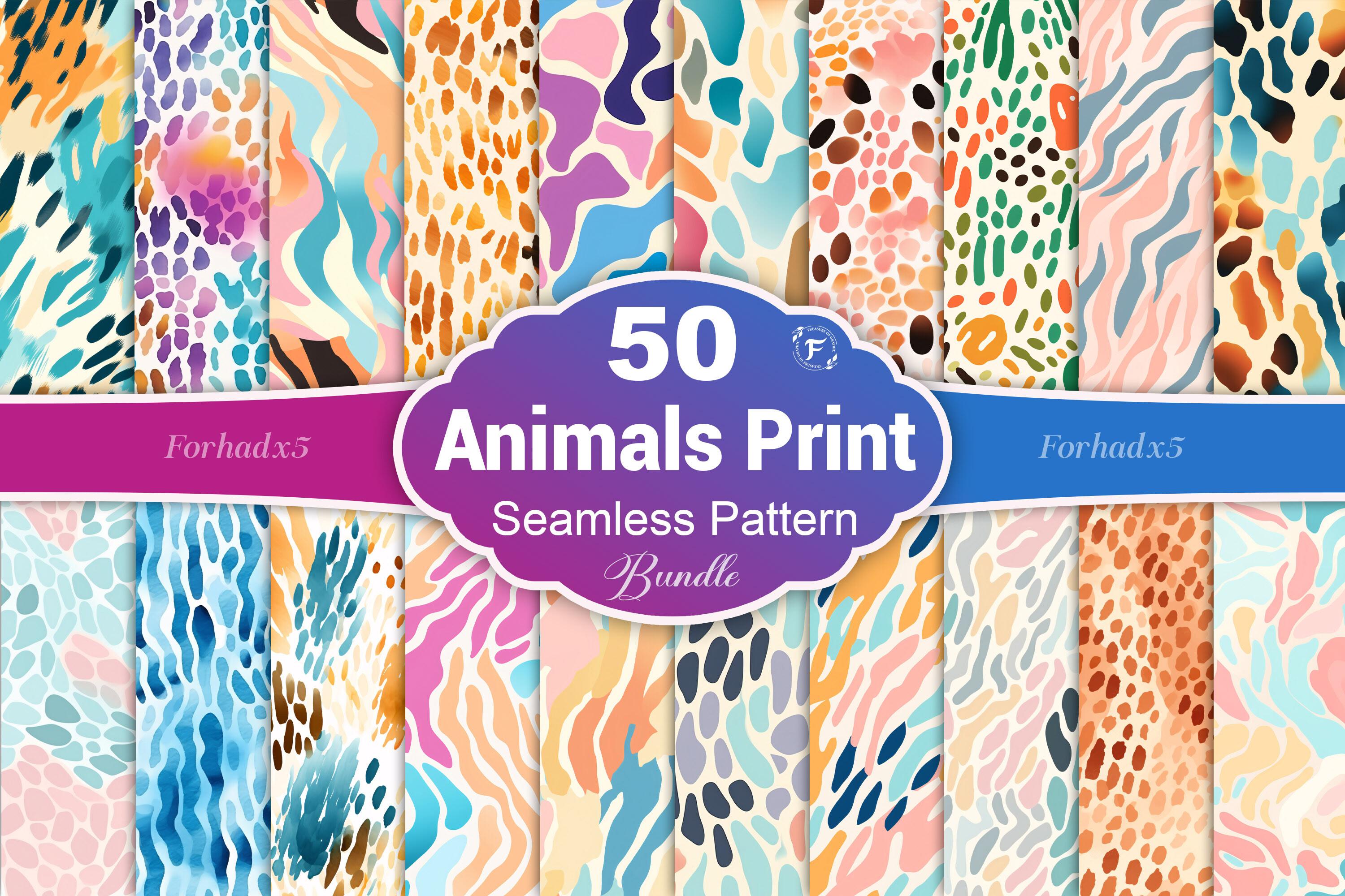 Pastel Animals Print Seamless Pattern