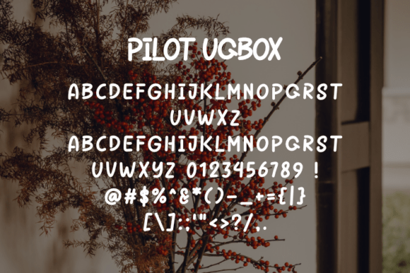 Pilot Uqbox Font PNG with transparent background - Preview 1