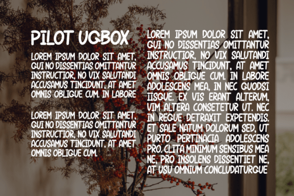 Pilot Uqbox Font PNG with transparent background - Preview 2