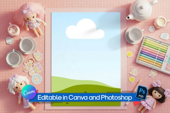 Playful 8.5x11 Coloring Page Mockup
